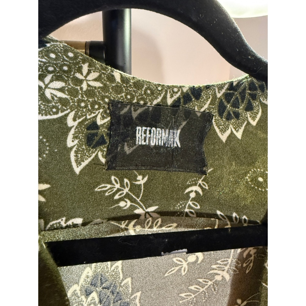 Reformation Orchid Maxi Dress Green Paisley Tie Front 2 xs euc floral wedding - Picture 7 of 14